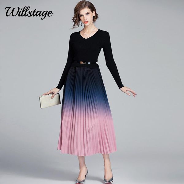 casual dresses willstage pleated dress with belt elegant knitted patchwork gradient color women v neck long sleeve vestidos 2021, Black;gray
casual dresses willstage pleated dress with belt elegant knitted patchwork gradient color women v neck long sleeve vestidos 2021, Black;gray