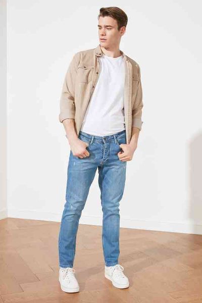 trendyol male normal certain harrow destroylu slim fit jeans tmnss21je0644, Blue
trendyol male normal certain harrow destroylu slim fit jeans tmnss21je0644, Blue