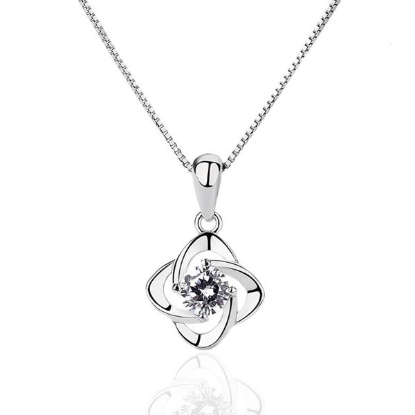korean version copper plated platinum imitation silver rotary diamond clover pendant fashion simple crystal clavicle chain jewelry, Black
korean version copper plated platinum imitation silver rotary diamond clover pendant fashion simple crystal clavicle chain jewelry, Black