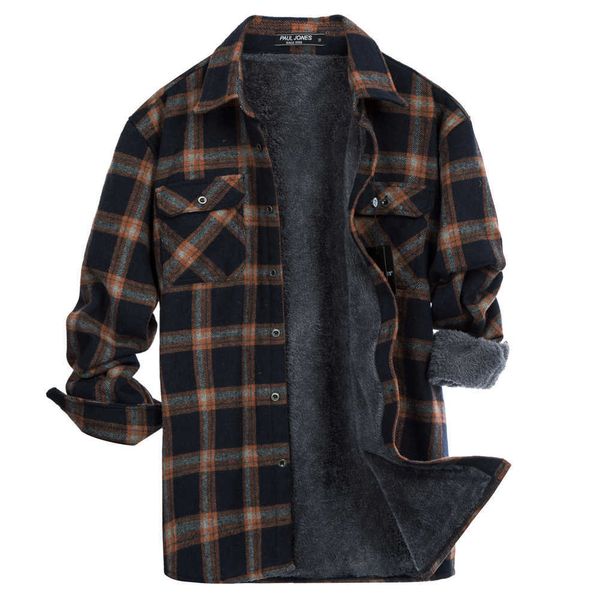 autumn winter shirts men fleece lined plaided shirt with pockets long sleeve brushed fabric warm male casual clothing p0812, White;black
autumn winter shirts men fleece lined plaided shirt with pockets long sleeve brushed fabric warm male casual clothing p0812, White;black