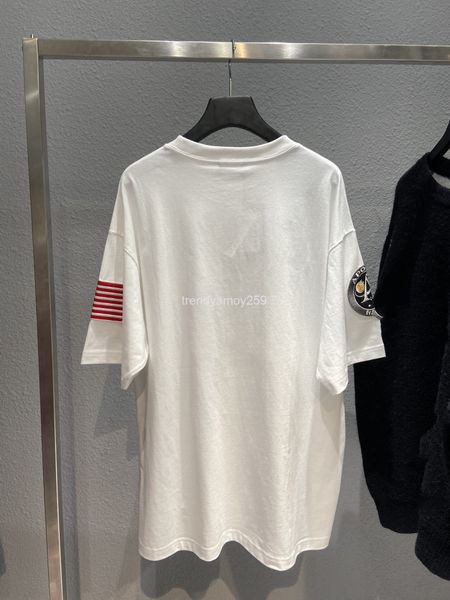 women's t-shirt spring and summer high version b joint nasa aviation embroidery pullover round neck loose t-shirt short sleeve, White
women's t-shirt spring and summer high version b joint nasa aviation embroidery pullover round neck loose t-shirt short sleeve, White