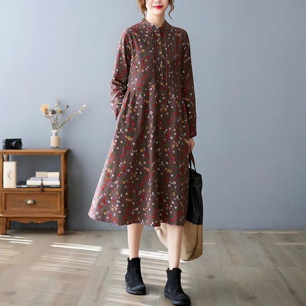 casual dresses #0135 cotton linen in woman spring autumn floral printed dress long sleeve stand collar lace up waist loose a-line retro, Black;gray
casual dresses #0135 cotton linen in woman spring autumn floral printed dress long sleeve stand collar lace up waist loose a-line retro, Black;gray