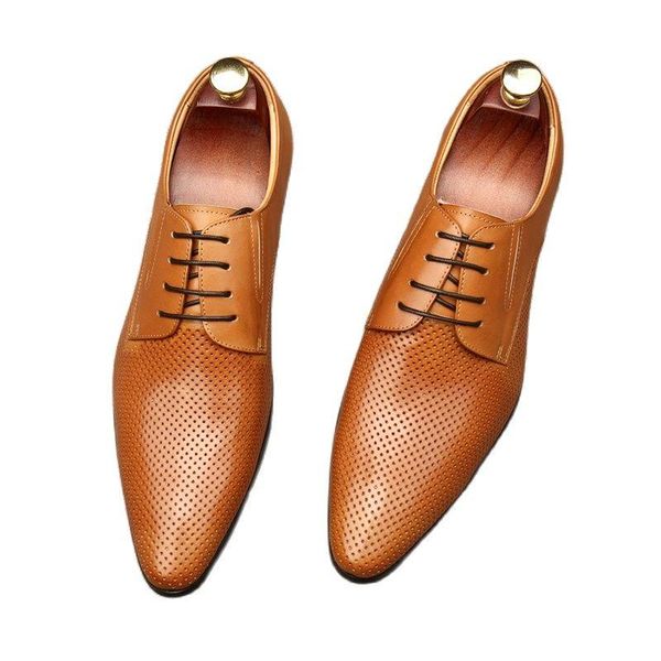 european style men's shoes, formal leather shoes for men, perforated and breathable upper, lace-up wedding made of genuin dress, Black
european style men's shoes, formal leather shoes for men, perforated and breathable upper, lace-up wedding made of genuin dress, Black