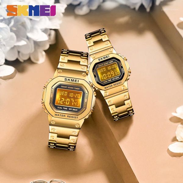 men's watches sport digital wristwatch alarm clock countdown stainless steel for couple men women watch reloj wristwatches, Slivery;brown
men's watches sport digital wristwatch alarm clock countdown stainless steel for couple men women watch reloj wristwatches, Slivery;brown