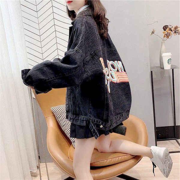 women's jackets 2021 spring and autumn denim jacket female korean loose letters printing long plus size jean oversized women, Black;brown
women's jackets 2021 spring and autumn denim jacket female korean loose letters printing long plus size jean oversized women, Black;brown