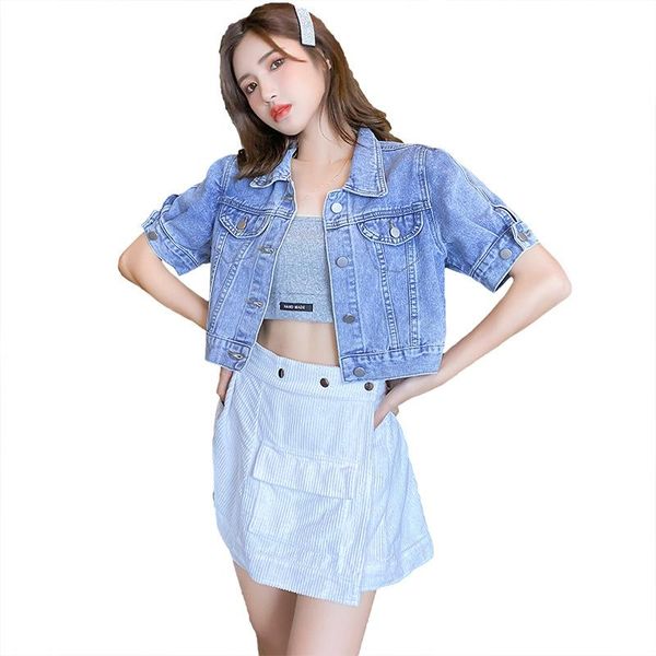 short jackets women short-sleeve casual all-match button decoration female daily denim coat for 2021 autumn women's, Black;brown
short jackets women short-sleeve casual all-match button decoration female daily denim coat for 2021 autumn women's, Black;brown