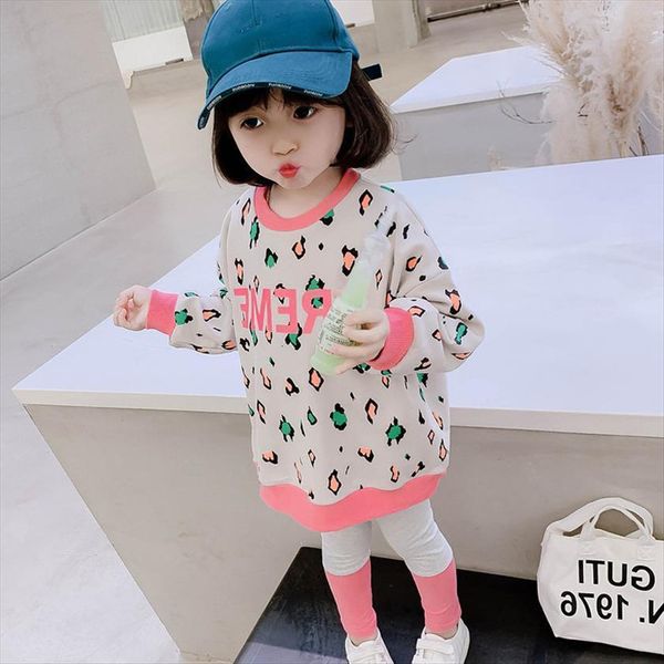 girls suit leopard print letters color blocking sweater trousers autumn childrens clothing sets, White
girls suit leopard print letters color blocking sweater trousers autumn childrens clothing sets, White