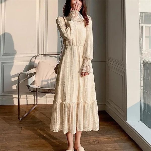 spring lace elegant long womens dress petal sleeve big slim sweet female white korean chic hollow out party, Black;gray
spring lace elegant long womens dress petal sleeve big slim sweet female white korean chic hollow out party, Black;gray
