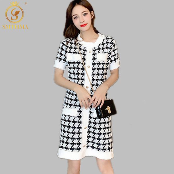 summer houndstooth white black single-breasted women knitted dress elegant short sleeve high waist 210520, Black;gray
summer houndstooth white black single-breasted women knitted dress elegant short sleeve high waist 210520, Black;gray