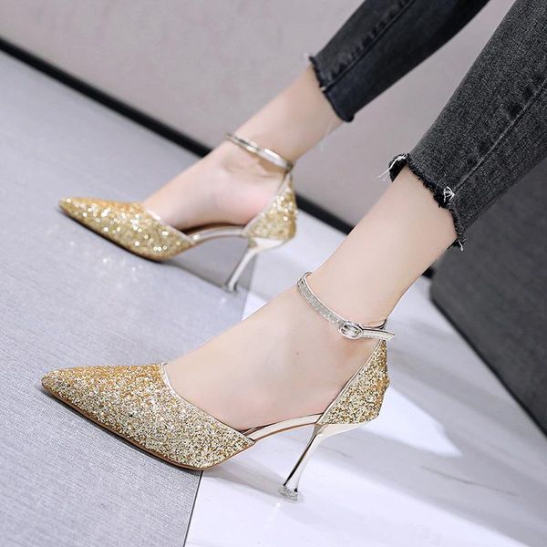 dress shoes gold high heels women wedding bride pointed toe heel sandals sequin stiletto sparkling pumps, Black
dress shoes gold high heels women wedding bride pointed toe heel sandals sequin stiletto sparkling pumps, Black