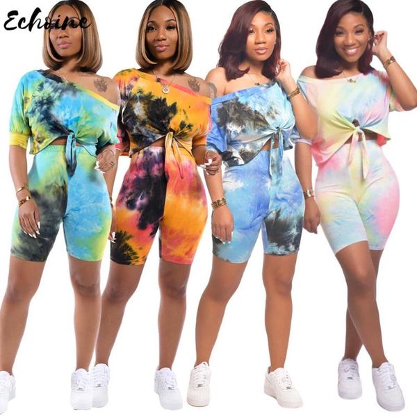 two piece dress echoine women casual tie dye print set summer short sleeve t shirt lace up crop bodycon shorts tracksuits outfits, White
two piece dress echoine women casual tie dye print set summer short sleeve t shirt lace up crop bodycon shorts tracksuits outfits, White