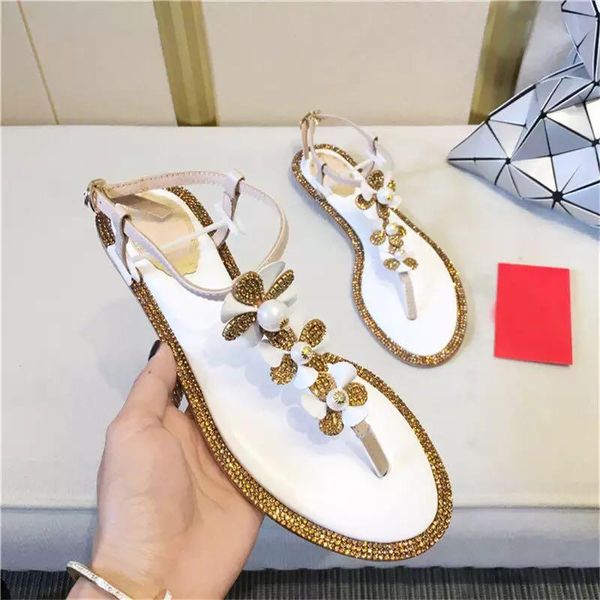 fashion woman luxury crystal flower pearl embellished flat blingbling glitter sandals thong flip-flops, Black
fashion woman luxury crystal flower pearl embellished flat blingbling glitter sandals thong flip-flops, Black