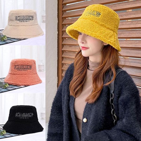 wide brim hats women solid color artificial fur warm female cap lamb wool winter bucket hat for outdoor sunscreen sun panama, Blue;gray
wide brim hats women solid color artificial fur warm female cap lamb wool winter bucket hat for outdoor sunscreen sun panama, Blue;gray