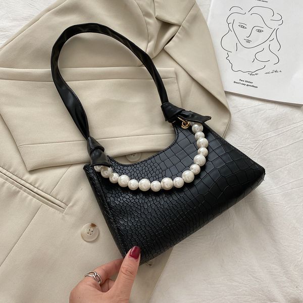 texture popular underarm women net red fashion messenger pearl bag