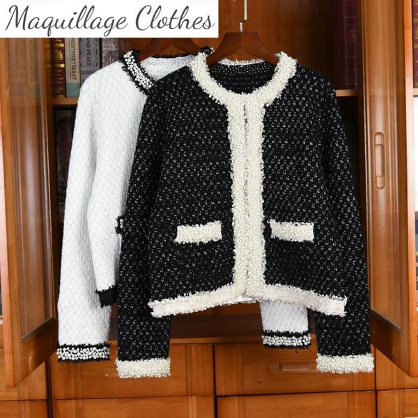 women's knits & tees 2021 spring elegant lady's pearls beading knitted jackets o-neck wool cardigans c709, White
women's knits & tees 2021 spring elegant lady's pearls beading knitted jackets o-neck wool cardigans c709, White