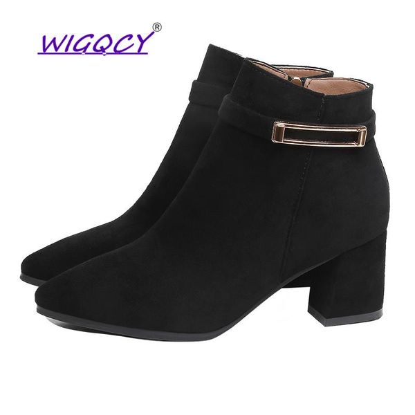boots autumn winter ankle round heeled fashion short side zipper thick with metal decoration pointed toe comfort, Black
boots autumn winter ankle round heeled fashion short side zipper thick with metal decoration pointed toe comfort, Black
