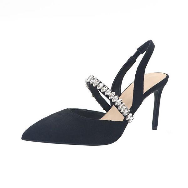 dress shoes 2021 spring and summer ladies high heel sandals hollow rhinestone stiletto shallow mouth baotou pointed suede female sa, Black
dress shoes 2021 spring and summer ladies high heel sandals hollow rhinestone stiletto shallow mouth baotou pointed suede female sa, Black