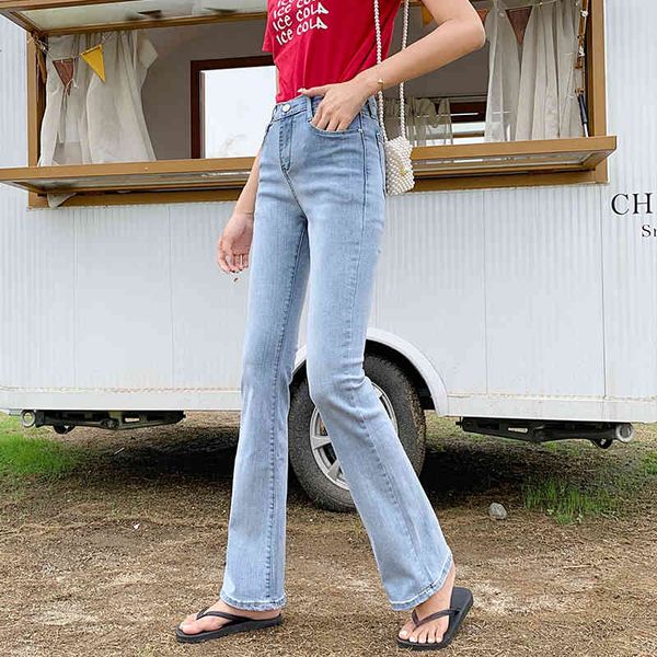 year's han high-waist edition drop down paragraph show lady thin elastic denim micro speaker mop long pants boom, Blue
year's han high-waist edition drop down paragraph show lady thin elastic denim micro speaker mop long pants boom, Blue