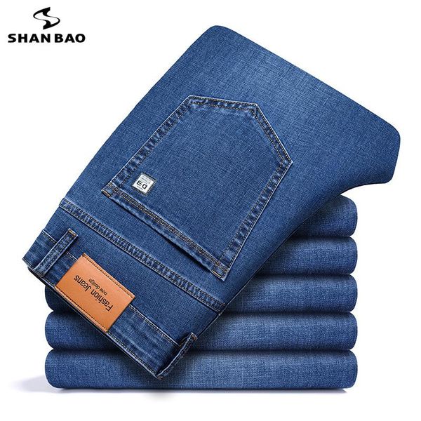 men's jeans shan bao 2021 autumn brand classic pocket slim straight young fashion clothing fitted stretch denim, Blue
men's jeans shan bao 2021 autumn brand classic pocket slim straight young fashion clothing fitted stretch denim, Blue