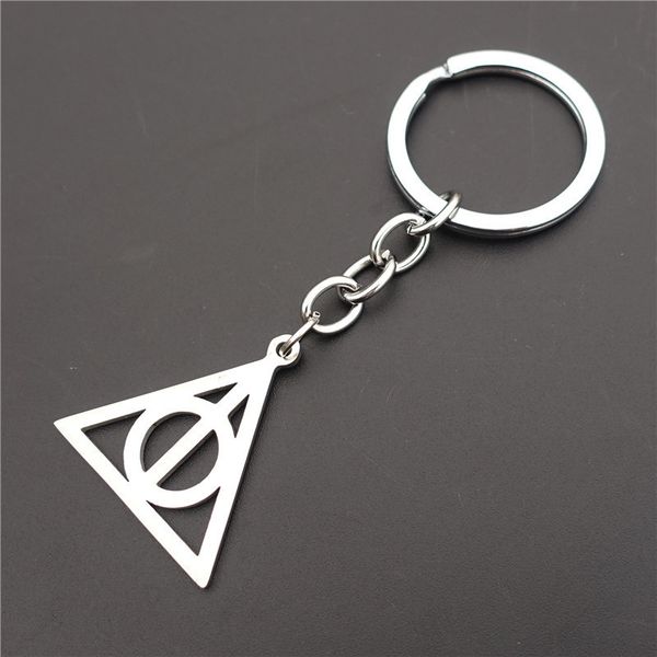 12pcs deathly hallows symbol keychain stainless steel triangle charm keyrings men women jewelry, Silver
12pcs deathly hallows symbol keychain stainless steel triangle charm keyrings men women jewelry, Silver