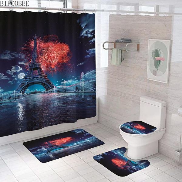 paris tower fireworks night view printed 3d shower curtain waterproof bathroom curtains toilet cover anti slip rug bath mats
paris tower fireworks night view printed 3d shower curtain waterproof bathroom curtains toilet cover anti slip rug bath mats