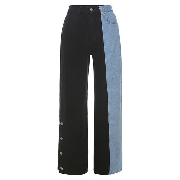 summer women's long high waist slim loose fit fashion versatile casual jeans, Blue