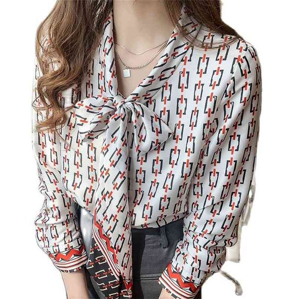 chain print ribbon long-sleeved shirt women retro light luxury beautiful satin texture casual fashion women's clothing 210520, White
chain print ribbon long-sleeved shirt women retro light luxury beautiful satin texture casual fashion women's clothing 210520, White