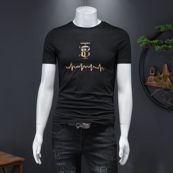 fashion t shirts 2021 summer men's round neck mercerized cotton high end atmosphere cloth embroidered short sleeves, White;black
fashion t shirts 2021 summer men's round neck mercerized cotton high end atmosphere cloth embroidered short sleeves, White;black