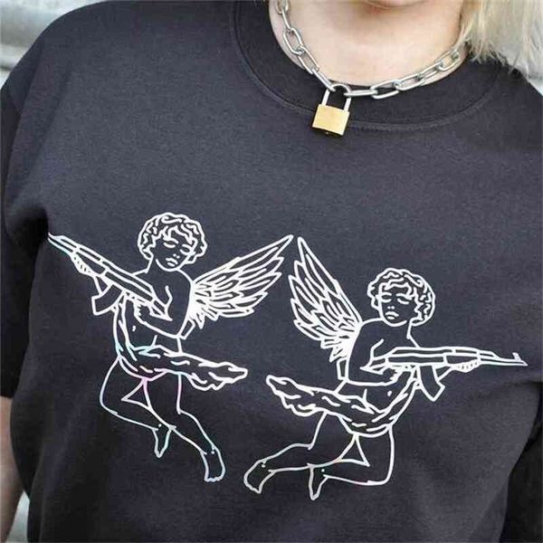 funny angels with guns graphic black cotton tees plus size loose grunge shirts short sleeve aesthetic tshirt 210512, White
funny angels with guns graphic black cotton tees plus size loose grunge shirts short sleeve aesthetic tshirt 210512, White