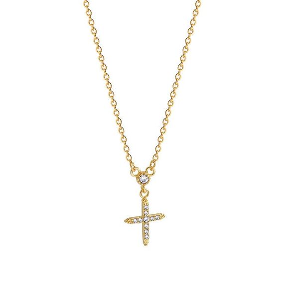 chokers micro-inlaid zircon cross pendant titanium steel necklace female clavicle chain high-quality temperament, Golden;silver
chokers micro-inlaid zircon cross pendant titanium steel necklace female clavicle chain high-quality temperament, Golden;silver