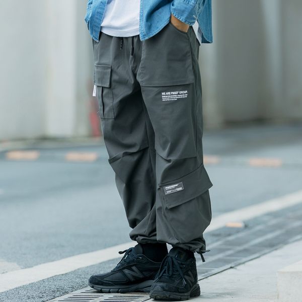 pants trousers multi pocket overalls men's fashion brand elastic waist with drawstring hems loose straight casual, Black
pants trousers multi pocket overalls men's fashion brand elastic waist with drawstring hems loose straight casual, Black