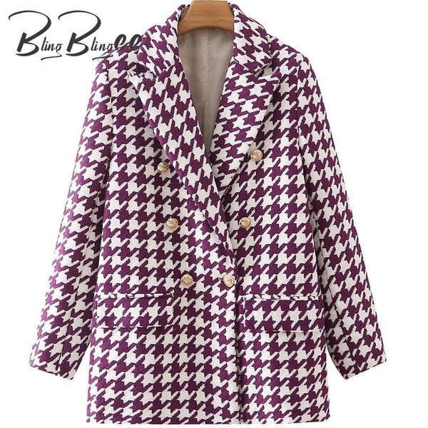 women's suits & blazers blingblingee autumn winter houndstooth casual double breasted notched collar women loose suit jacket female lon, White;black
women's suits & blazers blingblingee autumn winter houndstooth casual double breasted notched collar women loose suit jacket female lon, White;black