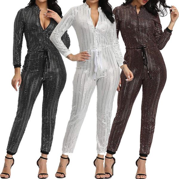 women's jumpsuits & rompers women jumpsuit romper sequin v neck party club long elegant female playsuit autumn overalls wholesale drop, Black;white
women's jumpsuits & rompers women jumpsuit romper sequin v neck party club long elegant female playsuit autumn overalls wholesale drop, Black;white