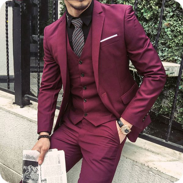 men's suits & blazers custom high street burgundy groom suit wedding men groomsmen blazer masculino slim fit man costumes homme 3p, White;black
men's suits & blazers custom high street burgundy groom suit wedding men groomsmen blazer masculino slim fit man costumes homme 3p, White;black