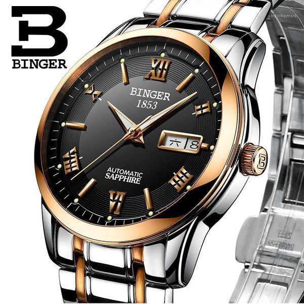 switzerland watches men wristwatches binger luminous mechanical leather strap waterproof bg-0383-14, Slivery;brown
switzerland watches men wristwatches binger luminous mechanical leather strap waterproof bg-0383-14, Slivery;brown
