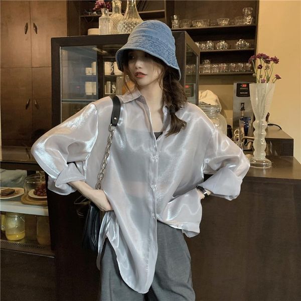 women's blouses & shirts goohojio 2021 autumn oversized women v-neck button loose shirt female harajuku simple long sleeve, White
women's blouses & shirts goohojio 2021 autumn oversized women v-neck button loose shirt female harajuku simple long sleeve, White