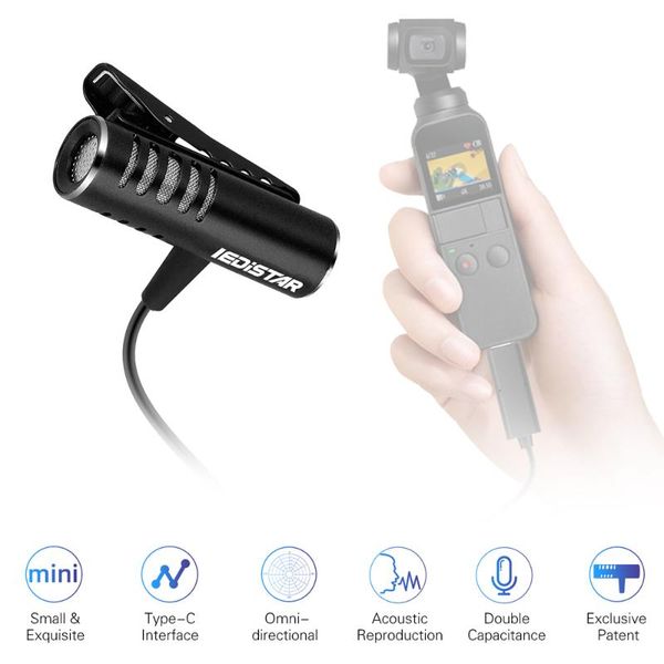 mini microphone dual condenser mic 3m cable with type-c interface replacement for dji osmo pocket/osmo pocket 2 action camera microphones
mini microphone dual condenser mic 3m cable with type-c interface replacement for dji osmo pocket/osmo pocket 2 action camera microphones