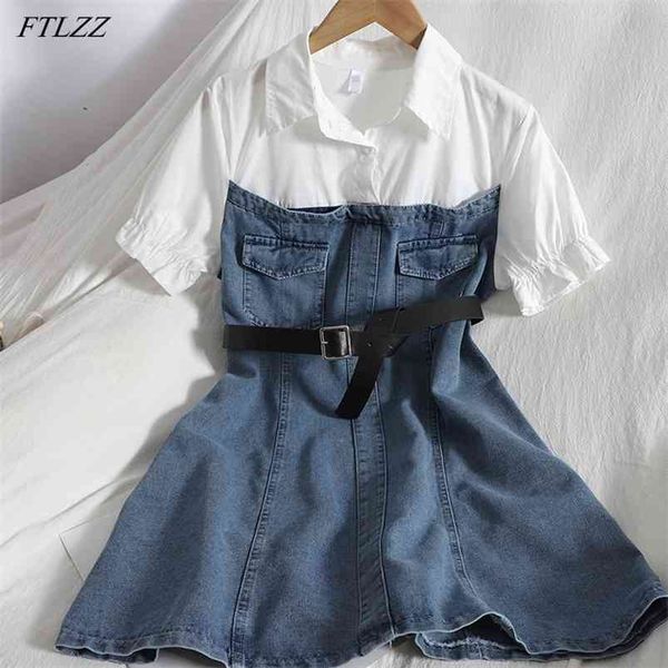 summer women vintage turn-down collar puff sleeve fake two pieces dress sweet sashes high waist a-line denim 210430, Black;gray
summer women vintage turn-down collar puff sleeve fake two pieces dress sweet sashes high waist a-line denim 210430, Black;gray