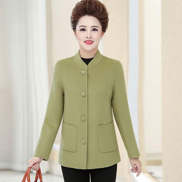 women's jackets grandma's double face cashmere coat clothing autumn and winter wool stand collar old mother's short, Black;brown
women's jackets grandma's double face cashmere coat clothing autumn and winter wool stand collar old mother's short, Black;brown