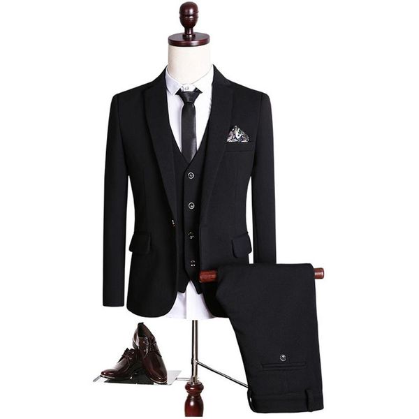 men's suits & blazers 2021 spring and autumn style men high-quality business casual solid slim groom dress three piece suit large size, White;black
men's suits & blazers 2021 spring and autumn style men high-quality business casual solid slim groom dress three piece suit large size, White;black