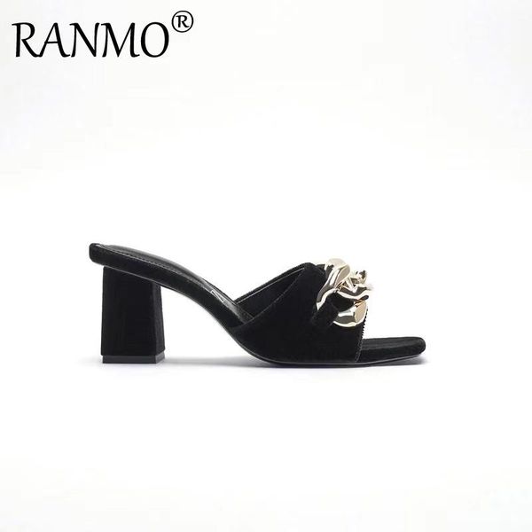 slippers 2021 fashion square women's shoes black chain high heels open toe comfortable thick heel sandals
slippers 2021 fashion square women's shoes black chain high heels open toe comfortable thick heel sandals