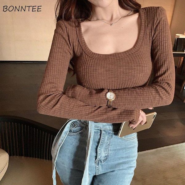 women's t-shirt basic long sleeve t-shirts women solid cotton spring all-match retro slim knitted female casual ins fashion soft, White
women's t-shirt basic long sleeve t-shirts women solid cotton spring all-match retro slim knitted female casual ins fashion soft, White
