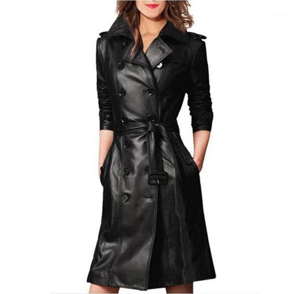 women's trench coats plus size long sleeve female overcoat double-breasted coat ladies windbreaker women spring autumn pu leather, Tan;black 
women's trench coats plus size long sleeve female overcoat double-breasted coat ladies windbreaker women spring autumn pu leather, Tan;black