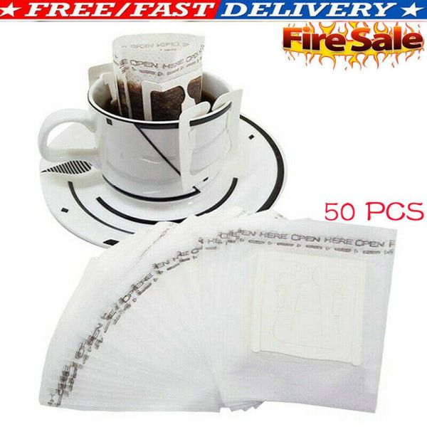 coffee filters 50pcs/pack bag portable self-service tea hanging sanitary filter paper home office travel essential wholesale 
coffee filters 50pcs/pack bag portable self-service tea hanging sanitary filter paper home office travel essential wholesale