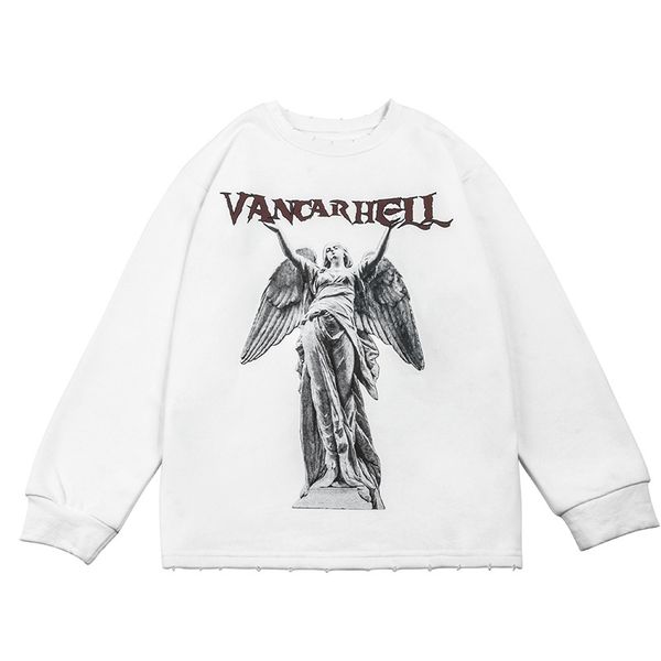 dark wind high street angel printed plush sweater hip hop and women's oversize casual top, Black
dark wind high street angel printed plush sweater hip hop and women's oversize casual top, Black
