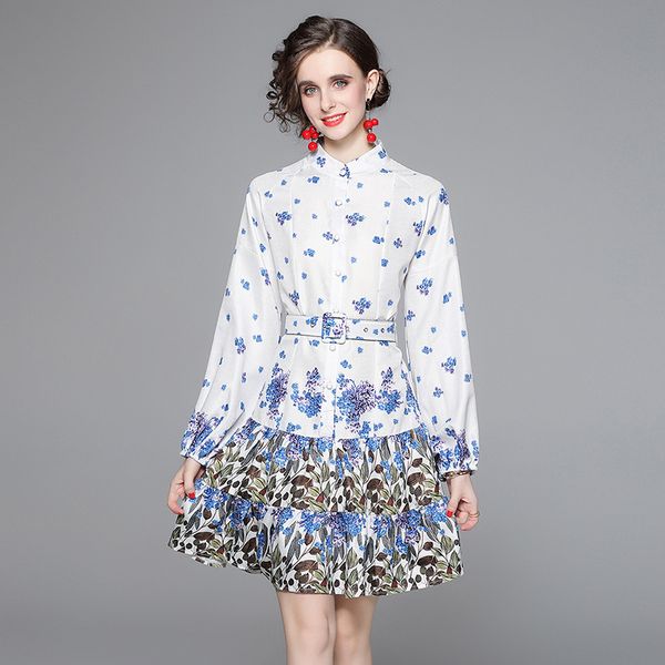2022 designer floral shirt dress women long-sleeved single-breasted stand collar printed holiday slim a-line dresses spring autumn office la, Black;gray
2022 designer floral shirt dress women long-sleeved single-breasted stand collar printed holiday slim a-line dresses spring autumn office la, Black;gray