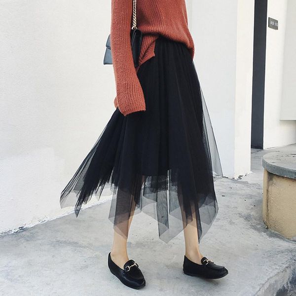 skirts irregular mesh half-length skirt high waist pleated large swing fairy long puffy 2021 summer women's clothing, Black
skirts irregular mesh half-length skirt high waist pleated large swing fairy long puffy 2021 summer women's clothing, Black