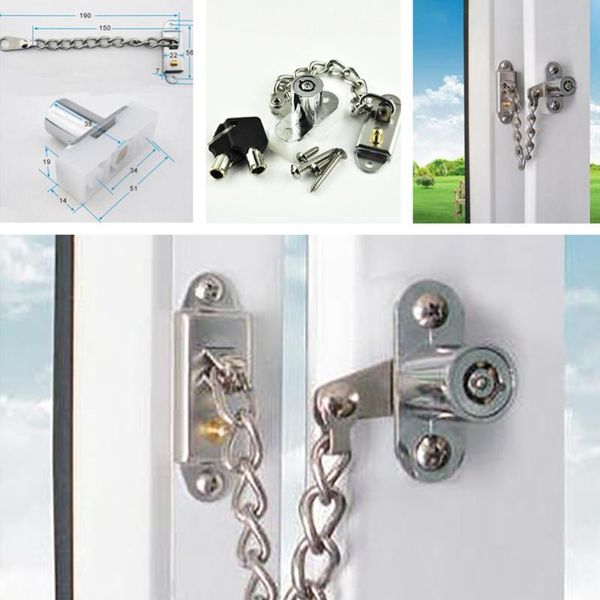 carriers, slings & backpacks silver stainless steel window chain lock guard door restrictor child safety security with key set
carriers, slings & backpacks silver stainless steel window chain lock guard door restrictor child safety security with key set