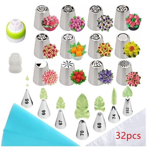 32pcs stainless steel cake nozzle set leaves flower mouth reusable icing cream piping pastry bags diy baking decorating tools &
32pcs stainless steel cake nozzle set leaves flower mouth reusable icing cream piping pastry bags diy baking decorating tools &