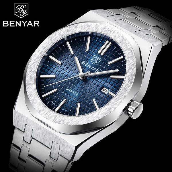 wristwatches benyar 2021 fashion men's quartz watch waterproof stainless steel luminous sports relogio masculino, Slivery;brown
wristwatches benyar 2021 fashion men's quartz watch waterproof stainless steel luminous sports relogio masculino, Slivery;brown